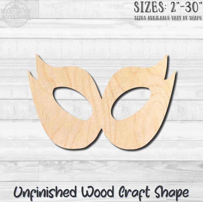 Masquerade Mardi Gras Mask 26 Unfinished Wood Shape Blank Laser Engraved Cutout Woodcraft Craft Supply