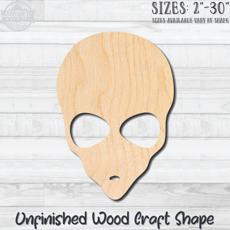 Skull 2 Unfinished Wood Shape Blank Laser Engraved Cut Out Woodcraft Craft Supply