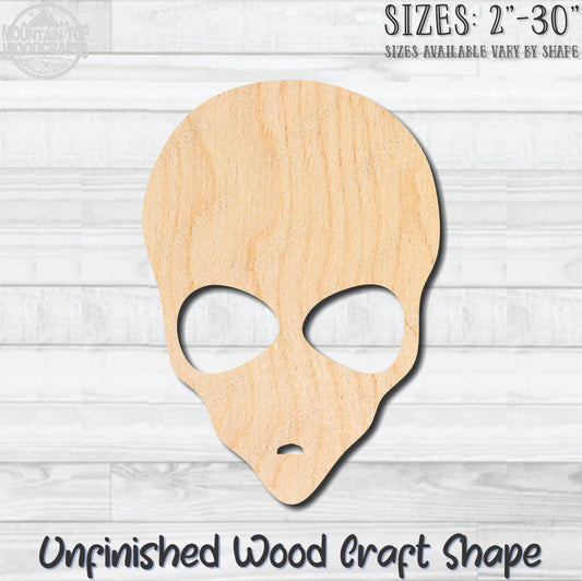 Skull 2 Unfinished Wood Shape Blank Laser Engraved Cut Out Woodcraft Craft Supply