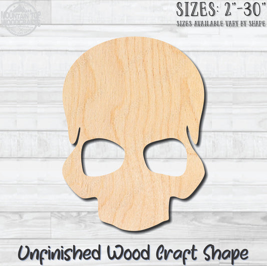 Skull Alien Unfinished Wood Shape Blank Laser Engraved Cut Out Woodcraft Craft Supply