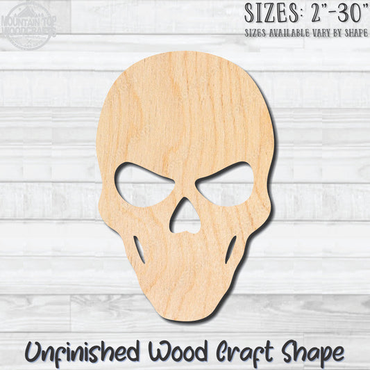 Skull 3 Unfinished Wood Shape Blank Laser Engraved Cut Out Woodcraft Craft Supply