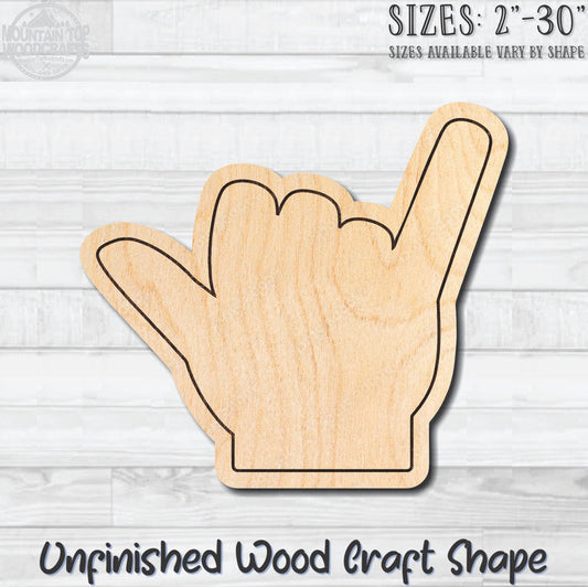 Rock Bull Horn Fingers Unfinished Wood Shape Blank Laser Engraved Cut Out Woodcraft Craft Supply
