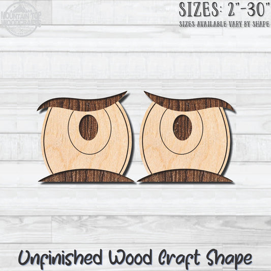 Googly Wiggle Worried Eyes Unfinished Wood Shape Blank Laser Engraved Cutout Woodcraft Craft Supply