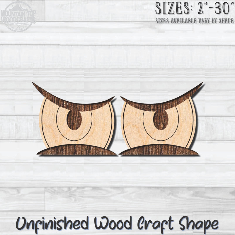 Googly Wiggle Angry Eyes Unfinished Wood Shape Blank Laser Engraved Cutout Woodcraft Craft Supply