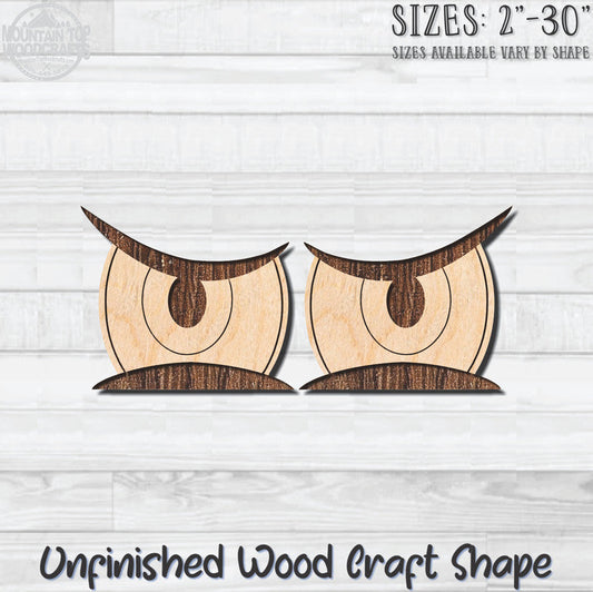 Googly Wiggle Angry Eyes Unfinished Wood Shape Blank Laser Engraved Cutout Woodcraft Craft Supply