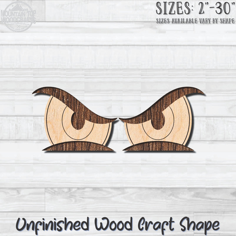 Googly Wiggle Surprise Eyes Unfinished Wood Shape Blank Laser Engraved Cutout Woodcraft Craft Supply