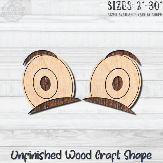 Googly Wiggle Tired Eyes Unfinished Wood Shape Blank Laser Engraved Cutout Woodcraft Craft Supply