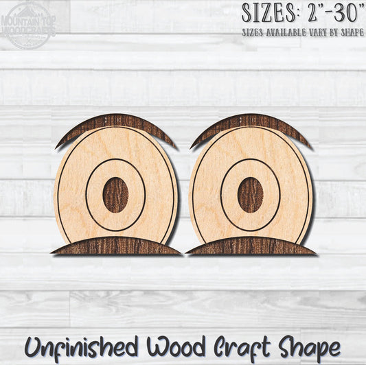 Googly Wiggle Eyes Unfinished Wood Shape Blank Laser Engraved Cutout Woodcraft Craft Supply