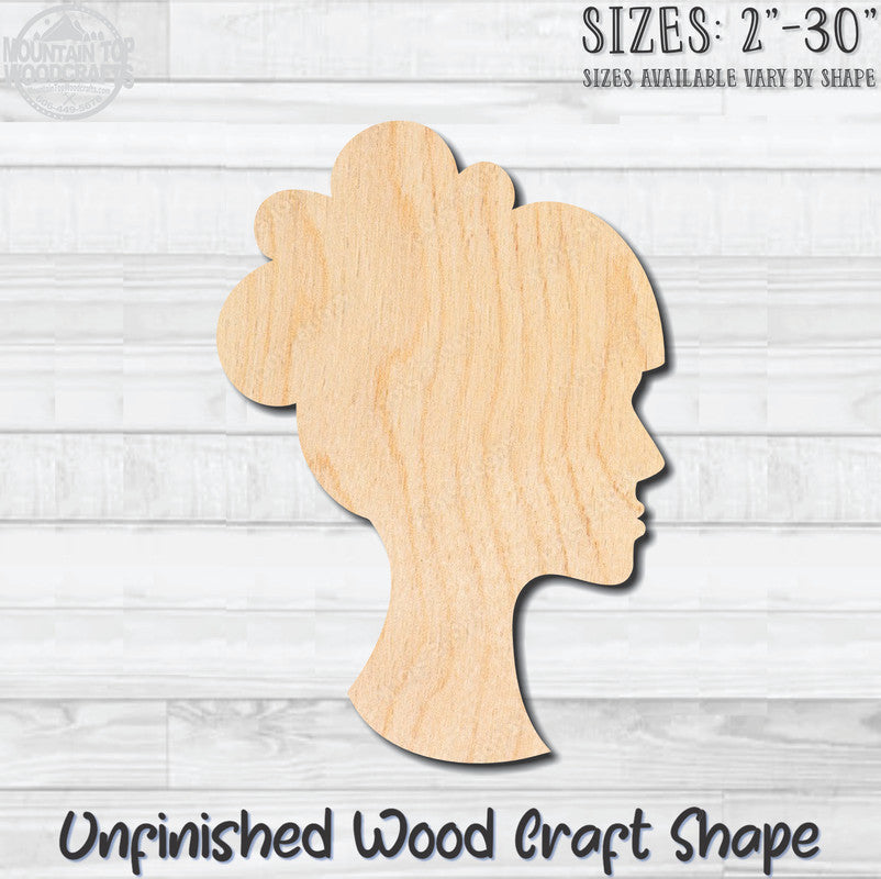 Cameo Woman 3 Unfinished Wood Shape Blank Laser Engraved Cutout Woodcraft Craft