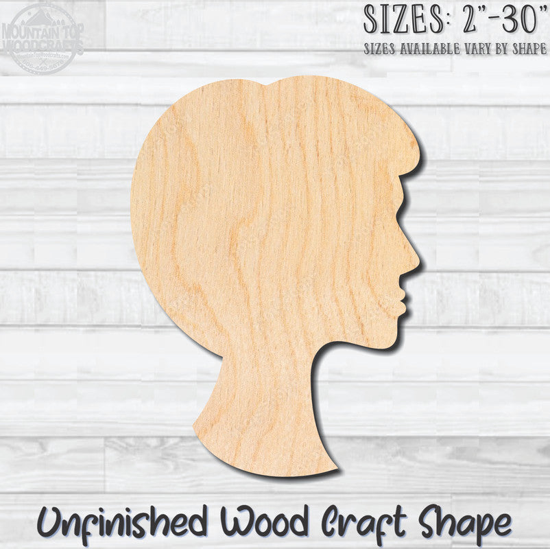 Cameo Woman 4 Unfinished Wood Shape Blank Laser Engraved Cutout Woodcraft Craft