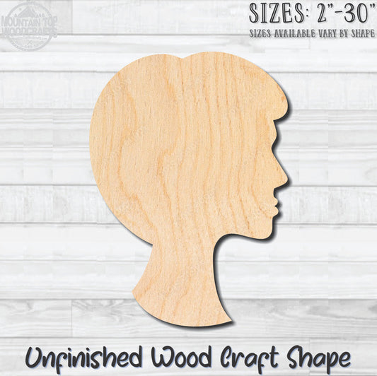 Cameo Woman 4 Unfinished Wood Shape Blank Laser Engraved Cutout Woodcraft Craft