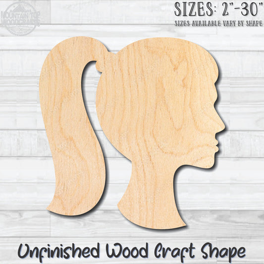Cameo Woman 6 Unfinished Wood Shape Blank Laser Engraved Cutout Woodcraft Craft