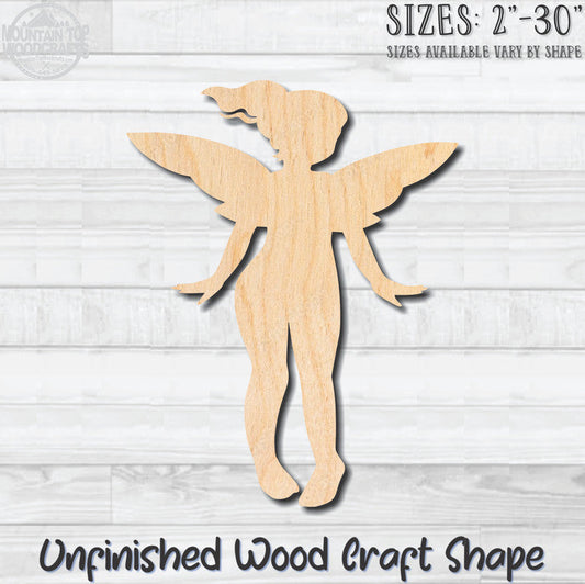 Fairy 3 Unfinished Wood Shape Blank Laser Engraved Cutout Woodcraft Craft