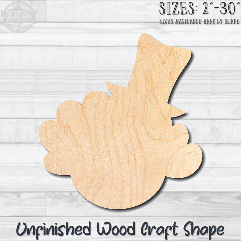 Clown Head Face 1 Unfinished Wood Shape Blank Laser Engraved Cutout Woodcraft Craft