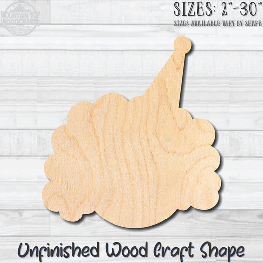 Clown Head Face 2 Unfinished Wood Shape Blank Laser Engraved Cutout Woodcraft Craft