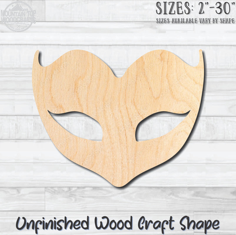 Masquerade Mardi Gras Mask 32 Unfinished Wood Shape Blank Laser Engraved Cutout Woodcraft Craft Supply