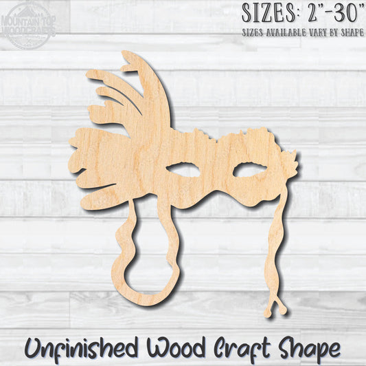 Masquerade Mardi Gras Mask 34 Unfinished Wood Shape Blank Laser Engraved Cutout Woodcraft Craft Supply