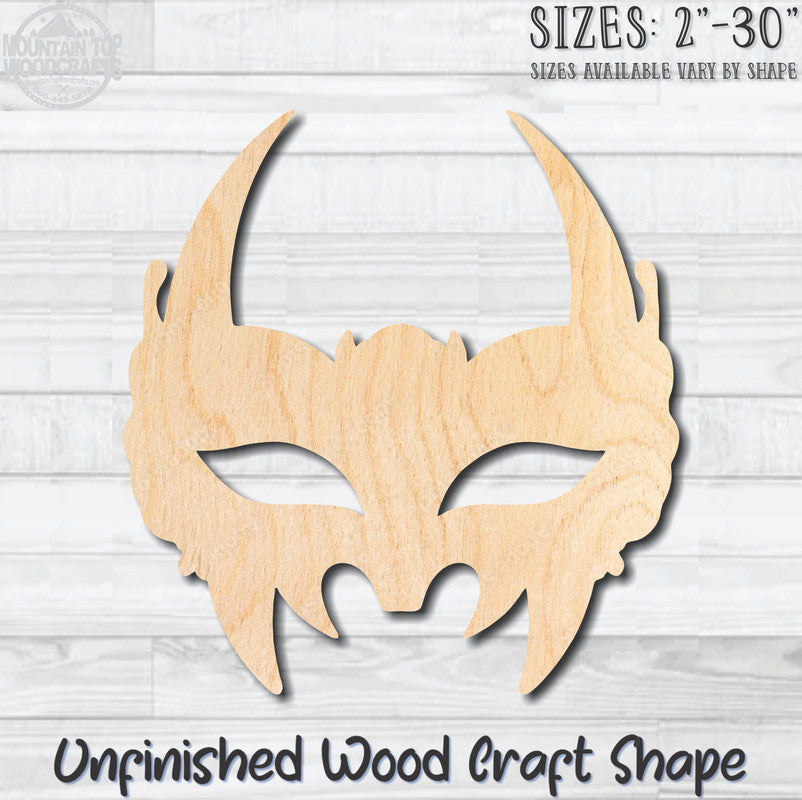 Masquerade Mardi Gras Mask 35 Unfinished Wood Shape Blank Laser Engraved Cutout Woodcraft Craft Supply