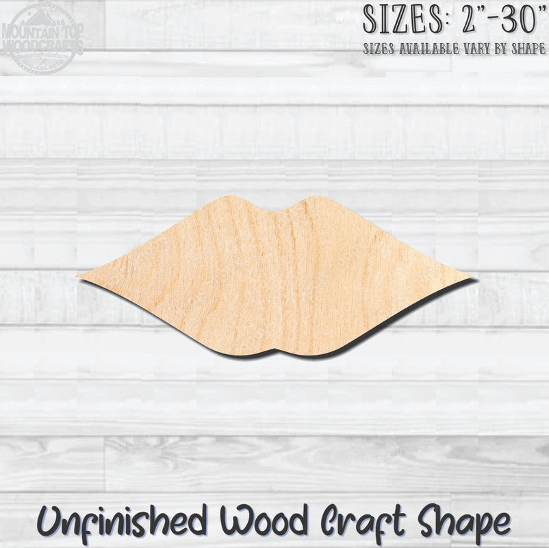 Lips 2 Unfinished Wood Shape Blank Laser Engraved Cutout Woodcraft Craft Supply
