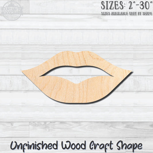 Lips 5 Unfinished Wood Shape Blank Laser Engraved Cutout Woodcraft Craft Supply