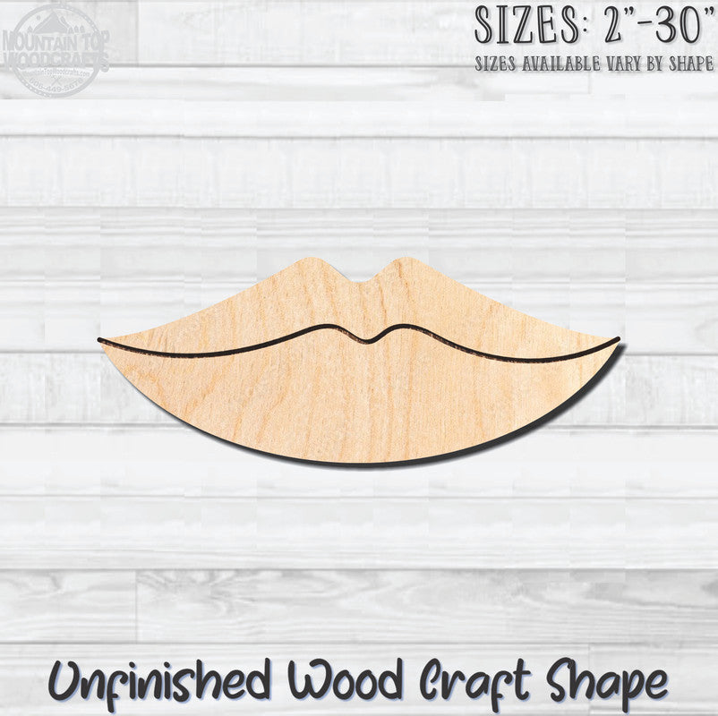 Lips 6 Unfinished Wood Shape Blank Laser Engraved Cutout Woodcraft Craft Supply