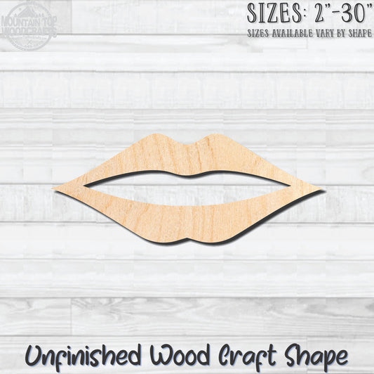 Lips 7 Unfinished Wood Shape Blank Laser Engraved Cutout Woodcraft Craft Supply