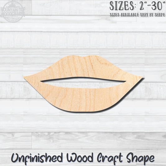Lips 10 Unfinished Wood Shape Blank Laser Engraved Cutout Woodcraft Craft Supply