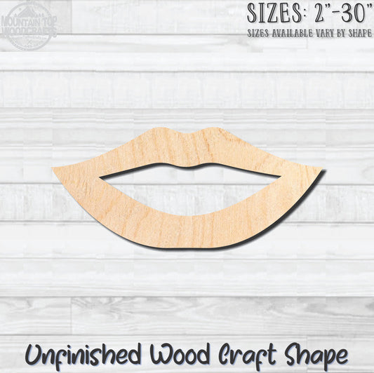 Lips 12 Unfinished Wood Shape Blank Laser Engraved Cutout Woodcraft Craft Supply