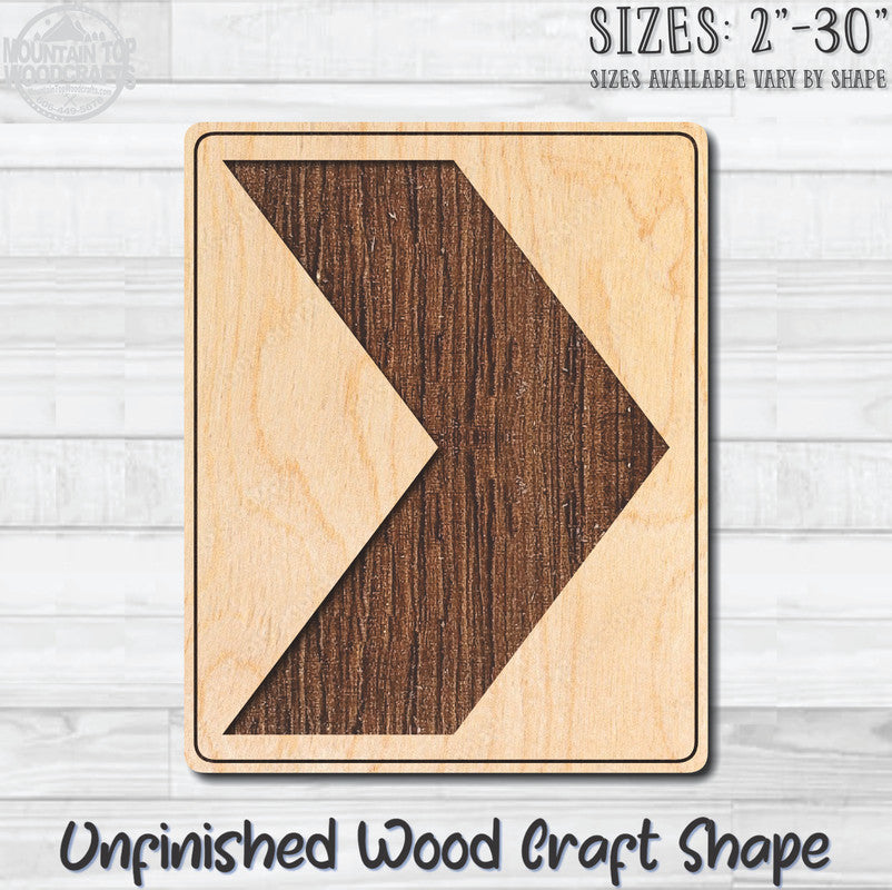 Right Arrow Construction Traffic Street Road Sign Unfinished Wood Shape Blank Laser Cutout Woodcraft Craft Supply