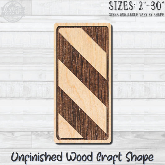 Caution Stripes Right Traffic Street Road Sign Unfinished Wood Shape Blank Laser Engraved Cutout Woodcraft Craft Supply