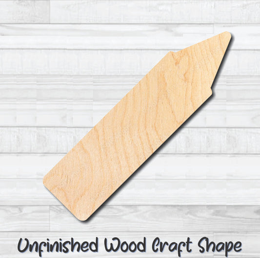 Crayon Coloring School Unfinished Wood Shape Blank Laser Engraved Cutout Woodcraft Craft Supply