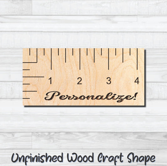 Ruler Measure School Unfinished Wood Shape Craft Blank Cutout Woodcraft Supply