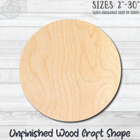 Circle Unfinished Wood Shape Blank Laser Engraved Cutout Woodcraft Craft Supply