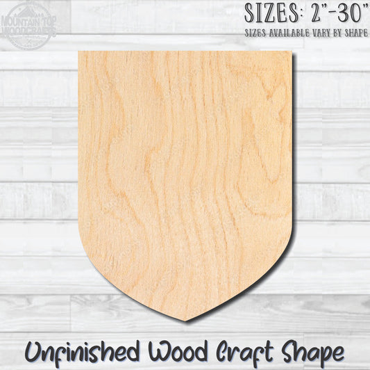 Shield Badge 1 Unfinished Wood Shape Blank Laser Engraved Cut Out Woodcraft Craft Supply
