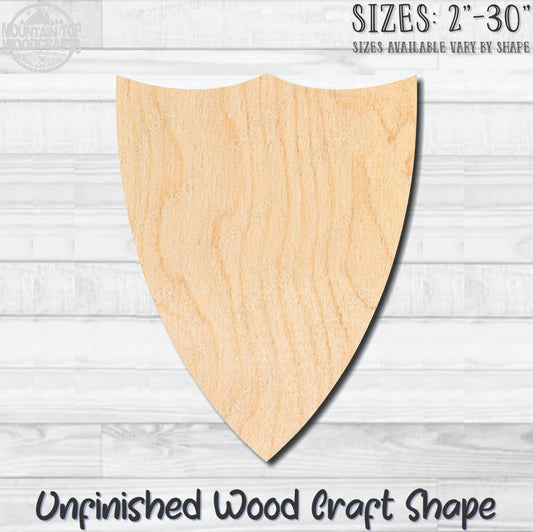 Shield Badge 2 Unfinished Wood Shape Blank Laser Engraved Cut Out Woodcraft Craft Supply