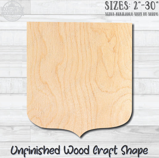 Shield Badge 3 Unfinished Wood Shape Blank Laser Engraved Cut Out Woodcraft Craft Supply