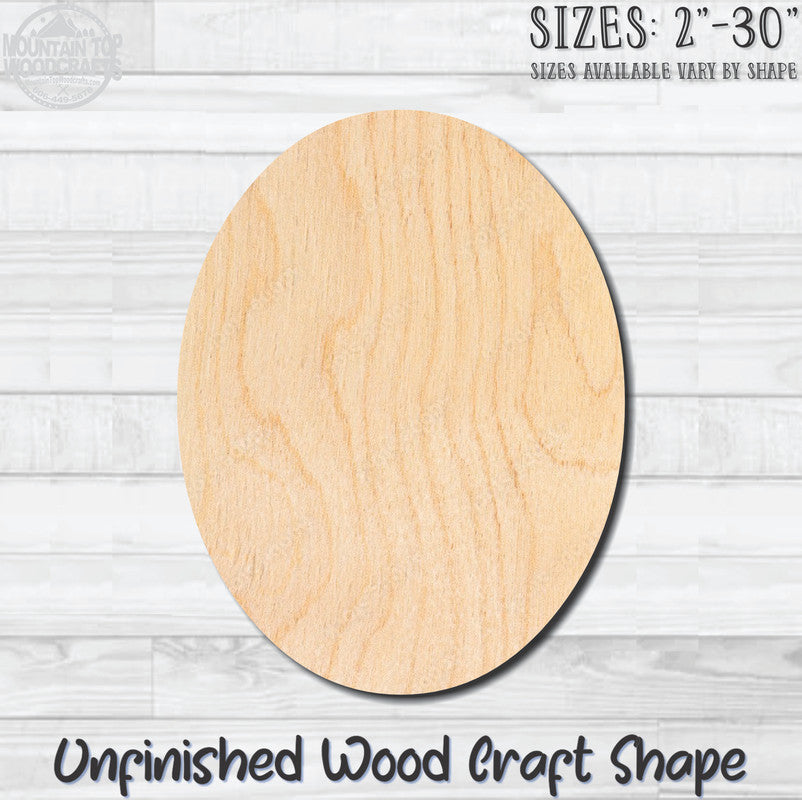 Oval Unfinished Wood Shape Blank Laser Engraved Cutout Woodcraft Craft Supply