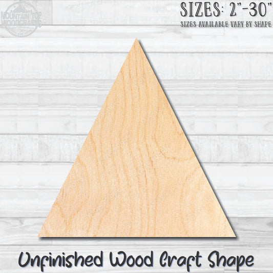 Triangle Unfinished Wood Shape Blank Laser Engraved Cut Out Woodcraft Craft Supply