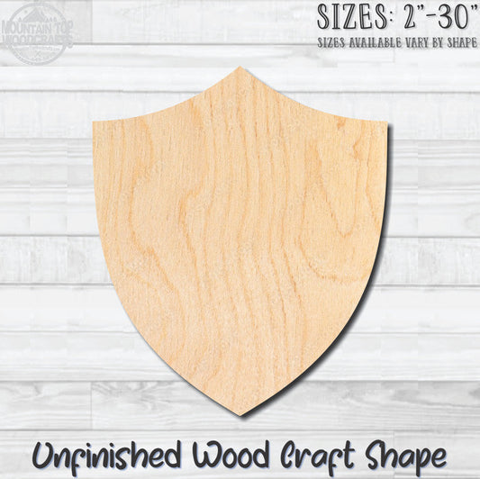 Shield Badge 5 Unfinished Wood Shape Blank Laser Engraved Cut Out Woodcraft Craft Supply