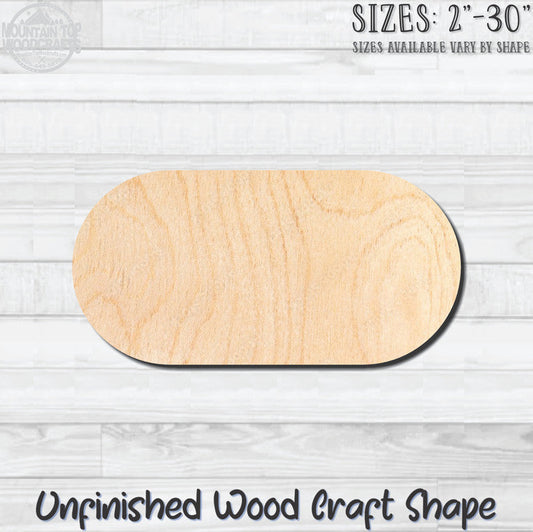 Capsule Unfinished Wood Shape Blank Laser Engraved Cutout Woodcraft Craft Supply