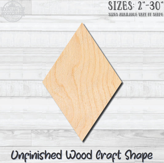 Rhombus Unfinished Wood Shape Blank Laser Engraved Cut Out Woodcraft Craft Supply