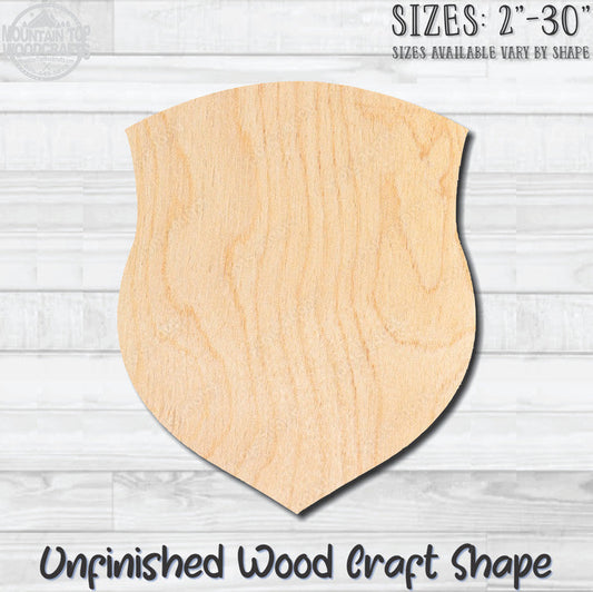 Police Shield Badge 2 Unfinished Wood Shape Blank Laser Engraved Cut Out Woodcraft Craft Supply