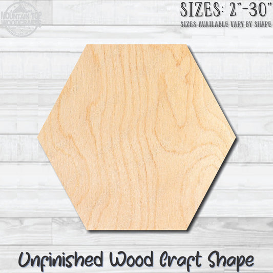 Hexagon Unfinished Wood Shape Blank Laser Engraved Cutout Woodcraft Craft Supply