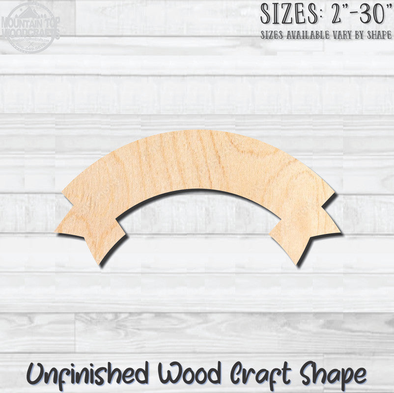 Banner Swag Half Circle Unfinished Wood Shape Blank Laser Engraved Cutout Woodcraft Craft Supply