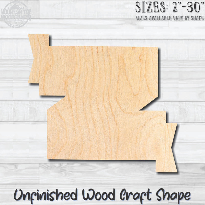 Banner Swag 4 Unfinished Wood Shape Blank Laser Engraved Cutout Woodcraft Craft Supply