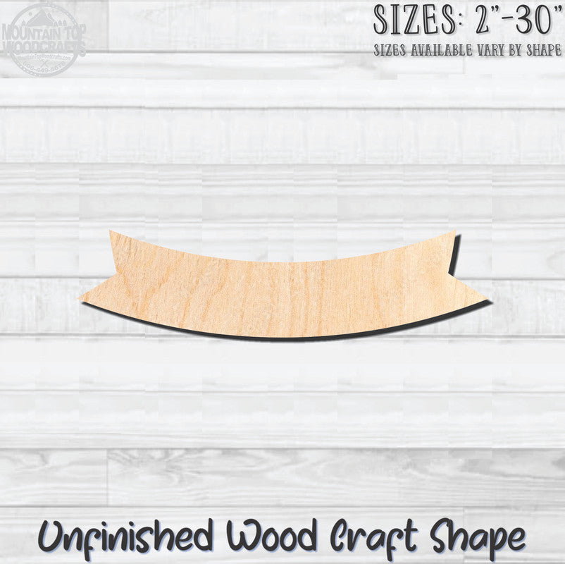 Banner Swag Rounded Unfinished Wood Shape Blank Laser Engraved Cutout Woodcraft Craft Supply