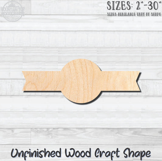 Swag Banner Circle Center Unfinished Wood Shape Blank Laser Engraved Cutout Woodcraft Craft Supply