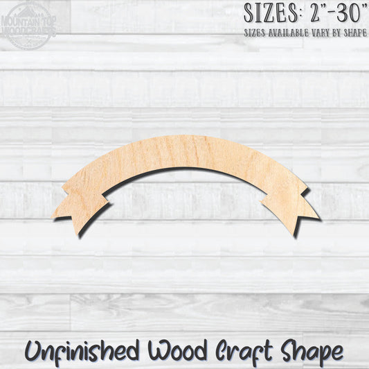 Swag Banner Half Moon Unfinished Wood Shape Blank Laser Engraved Cutout Woodcraft Craft Supply