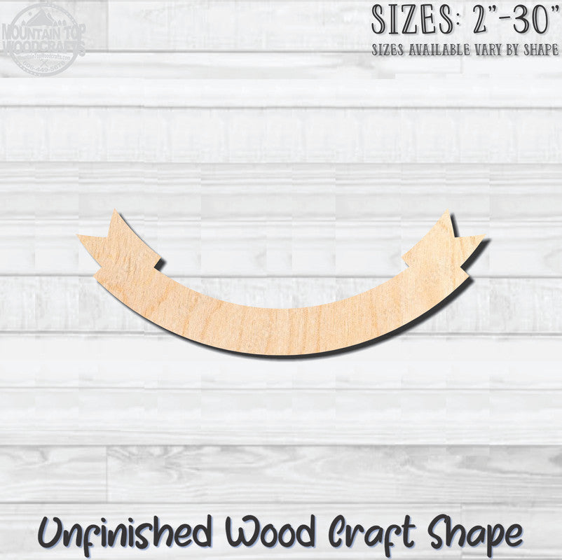 Swag Banner Half Circle Unfinished Wood Shape Blank Laser Engraved Cutout Woodcraft Craft Supply