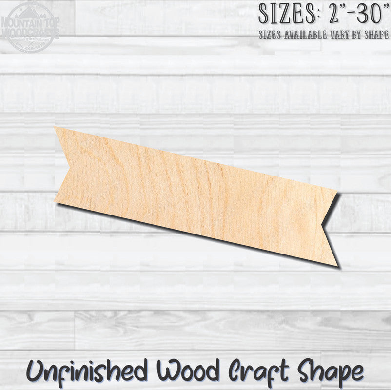 Banner Swag Diagonal 1 Unfinished Wood Shape Blank Laser Engraved Cutout Woodcraft Craft Supply